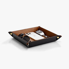 VLANDO His Essentials Leder Ablage Nachttisch Hellbraun