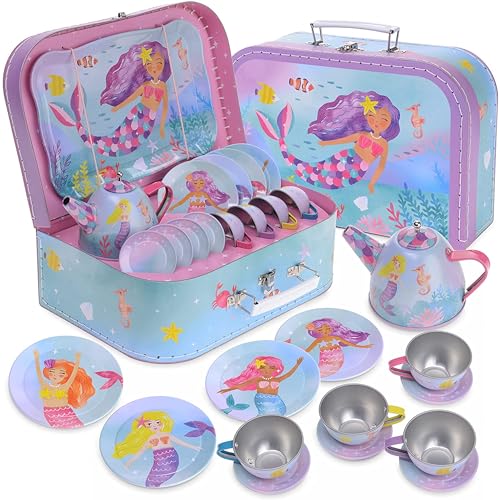 Jewelkeeper Tea Sets Tin Teeservice Regenbogen-Meerjungfrau