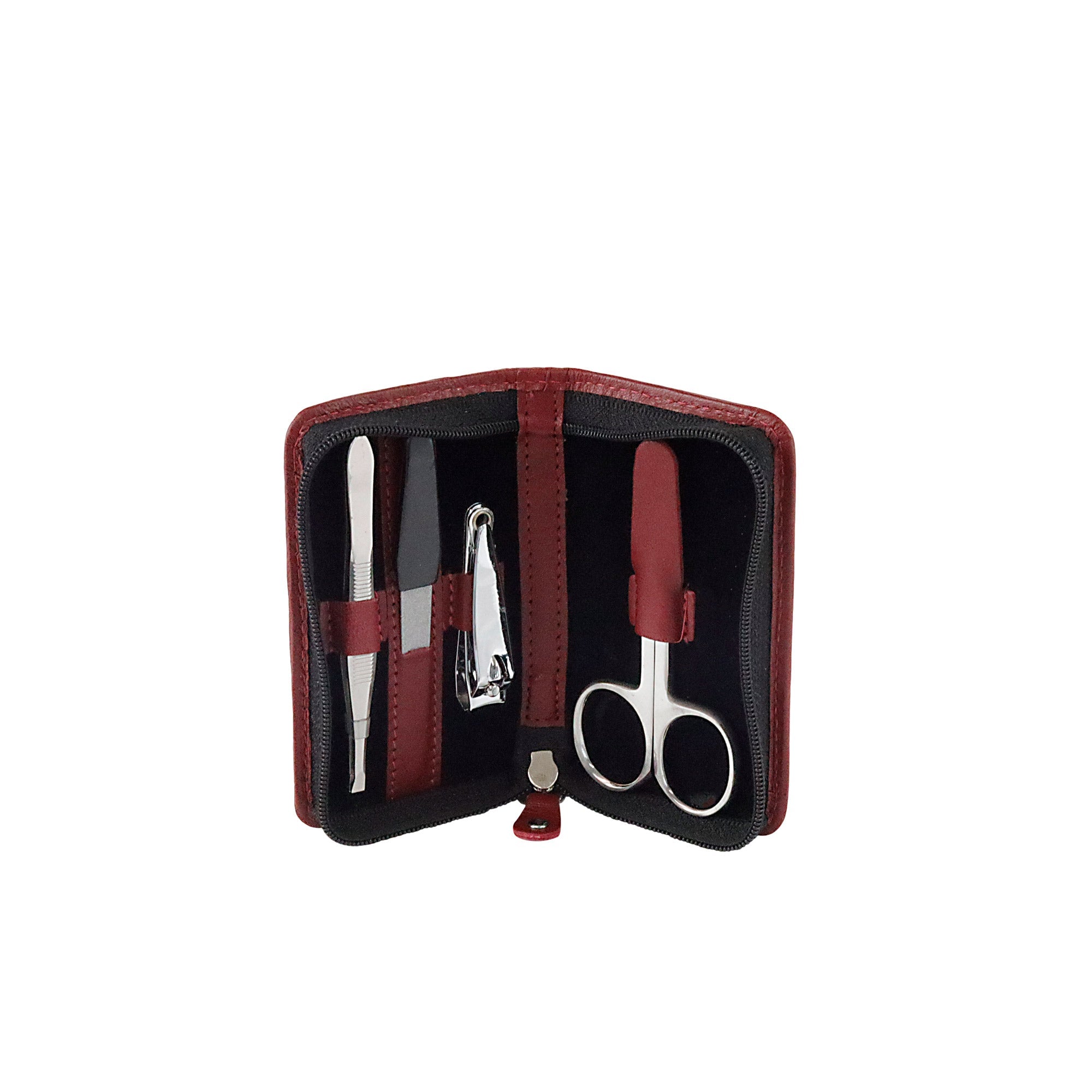 Friedrich 23 Sienna Maniküre-Set Echtleder Schwarz 4-teilig