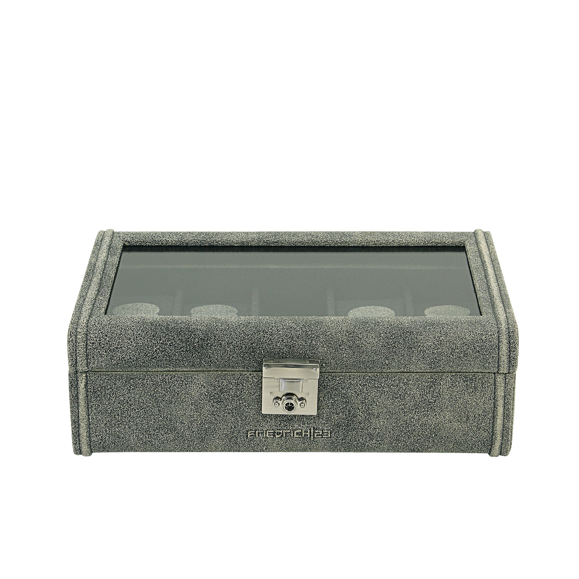 Friedrich 23 Cubano Uhrenbox 8 Uhren Leder Glasdeckel Braun