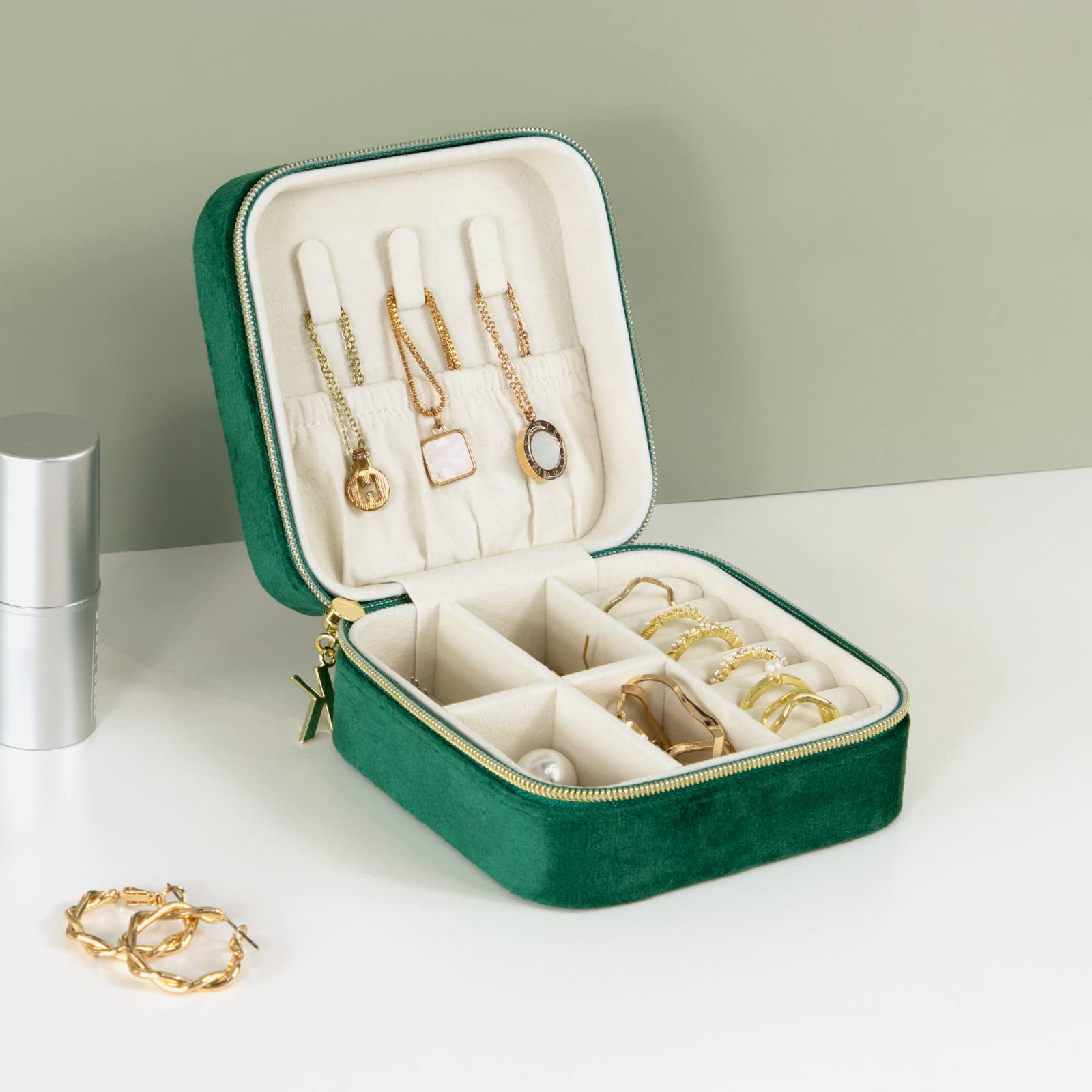 KAMIER Mini Jewelry Boxes Schmuckkästchen Samt Reise 10 cm