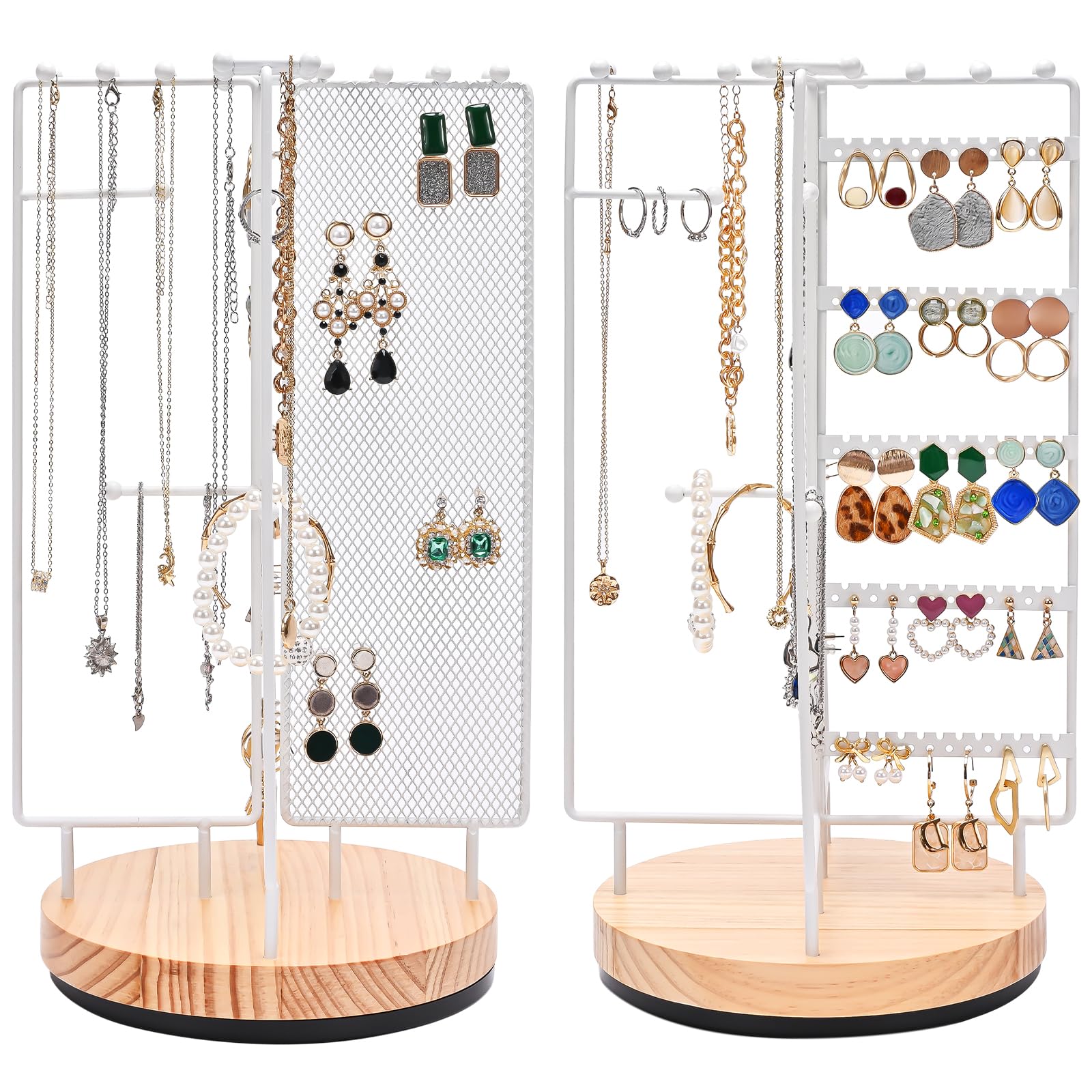 Lolalet Jewelry Stand Schmuckständer Drehbar Weiß 360 Grad