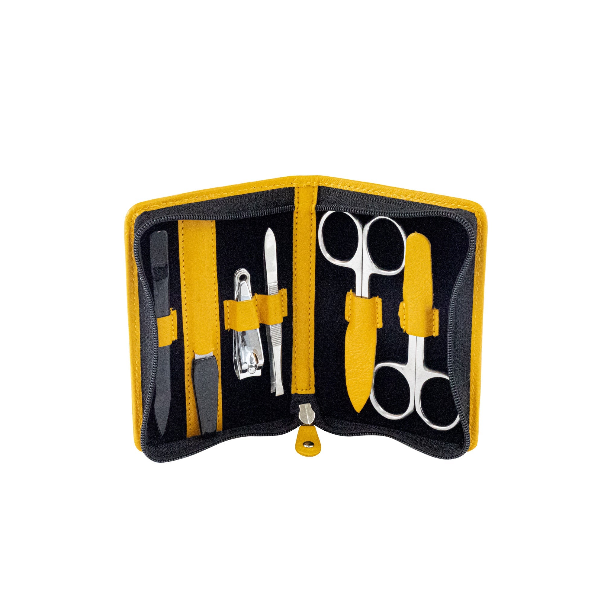 Friedrich 23 Sienna Maniküre-Set Leder Gelb 6-tlg. Scheren
