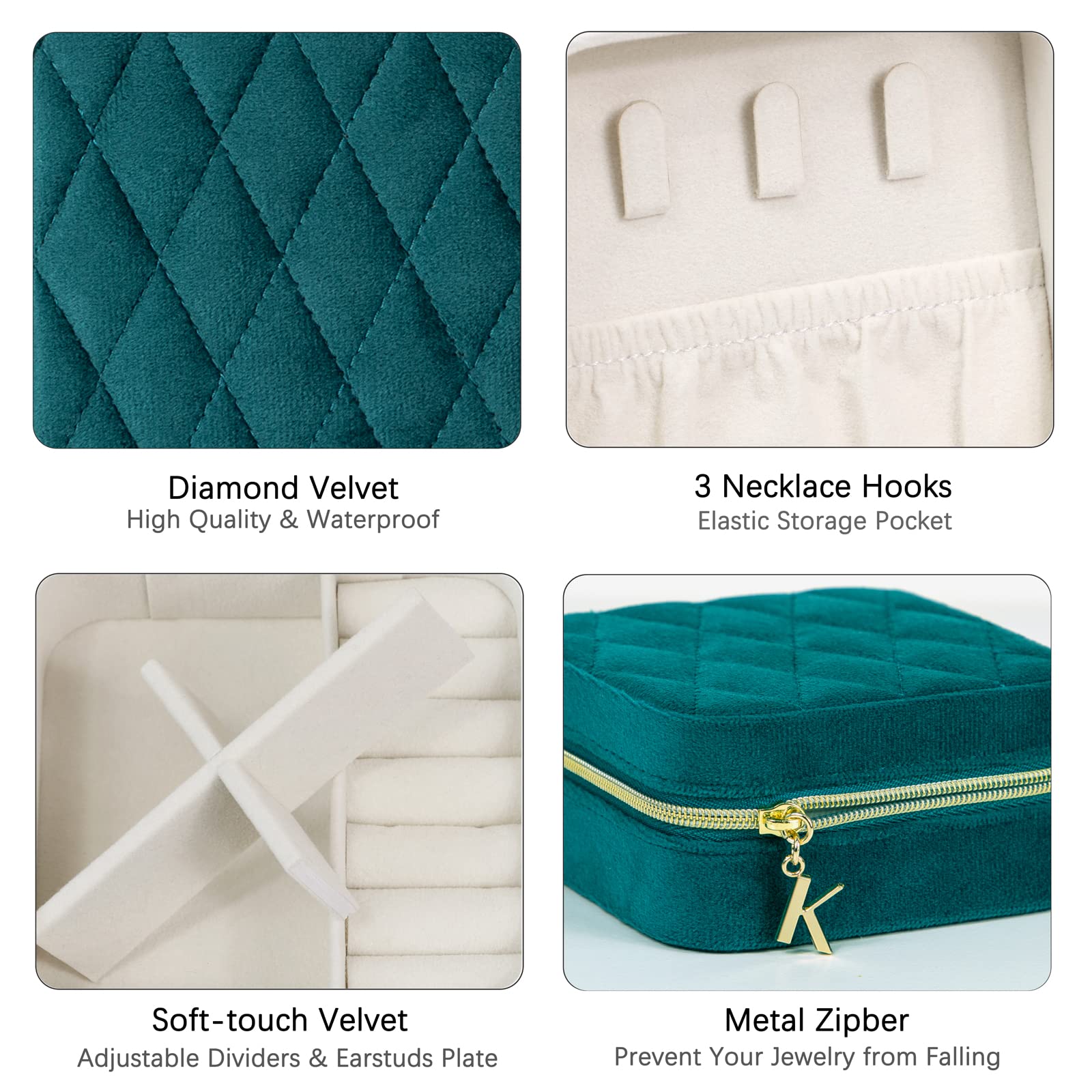 KAMIER Mini Jewelry Boxes Schmuckkästchen Samt Reise 10 cm