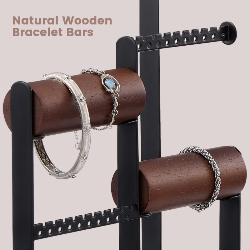 Lolalet Jewelry Stand Schmuckdisplay Schwarz Holz und Metall