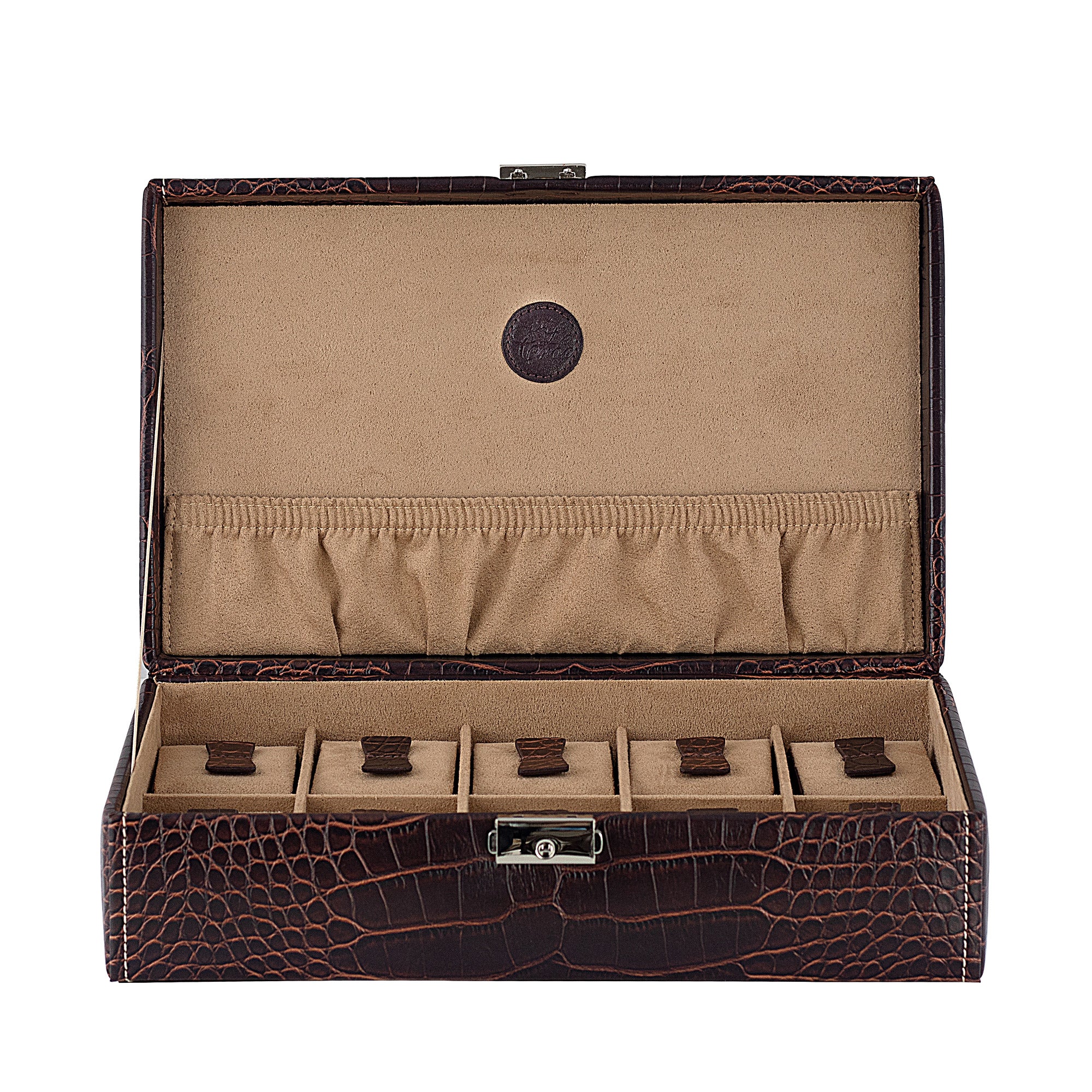 Friedrich 23 Le Croc Uhrenbox 10 Uhren Braun Kroko