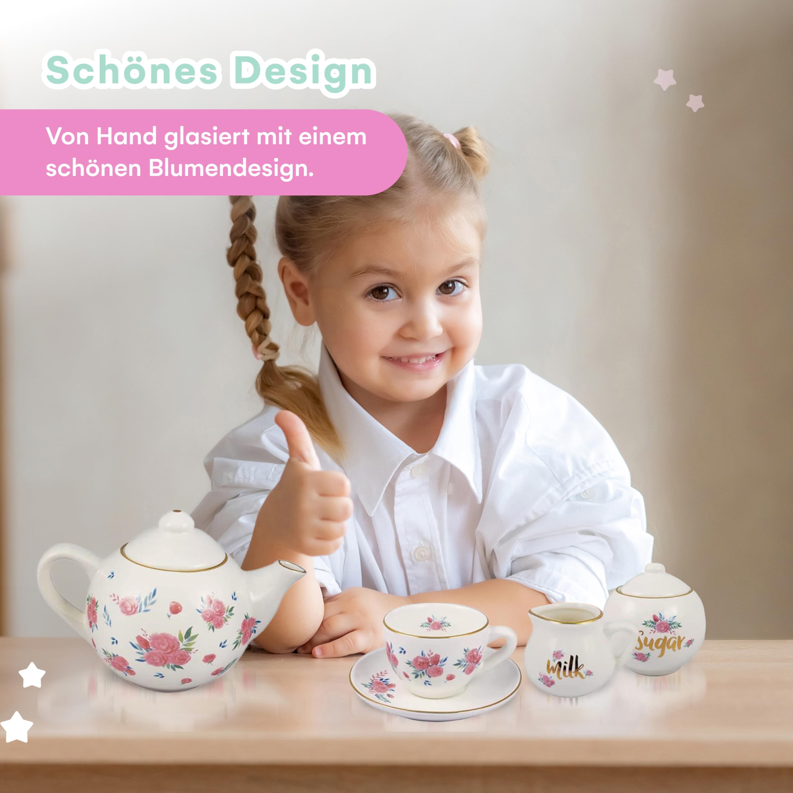 Jewelkeeper Tea Sets Teeservice Porzellan 13tlg Floral Korb