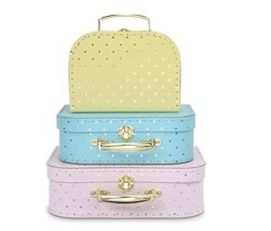 Jewelkeeper Storage Pappkoffer 3er-Set Gold Aufbewahrungsbox
