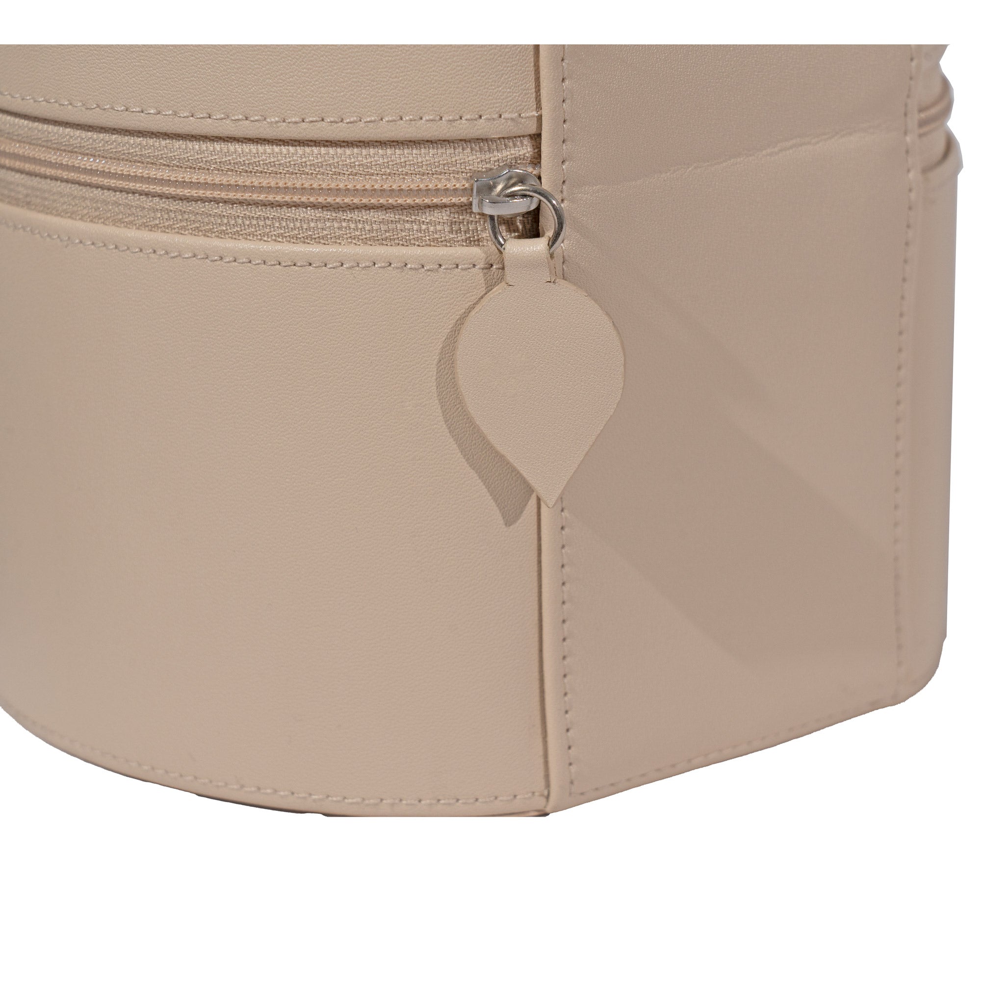Friedrich 23 Boho Schmuckkasten rund beige mit Spiegel