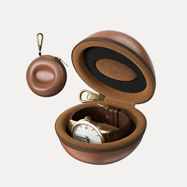 Lolalet Watch Box Uhrenetui Hartschale Braun Single