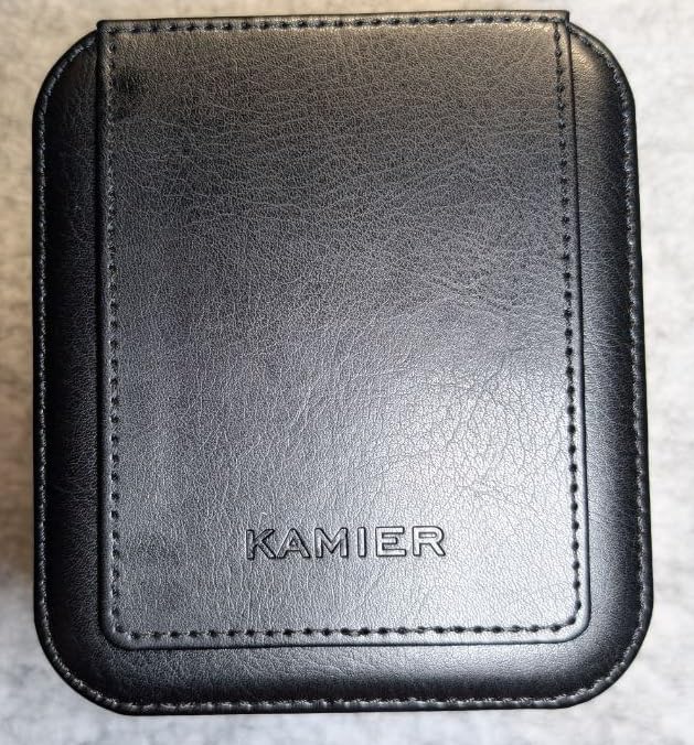 KAMIER Watch Boxes Uhrenbox 2 Uhren Schwarz PU-Leder Schloss