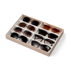 VLANDO Everyday Keepsake Stapelbares Schmucktablett Set Latte Beige Samt
