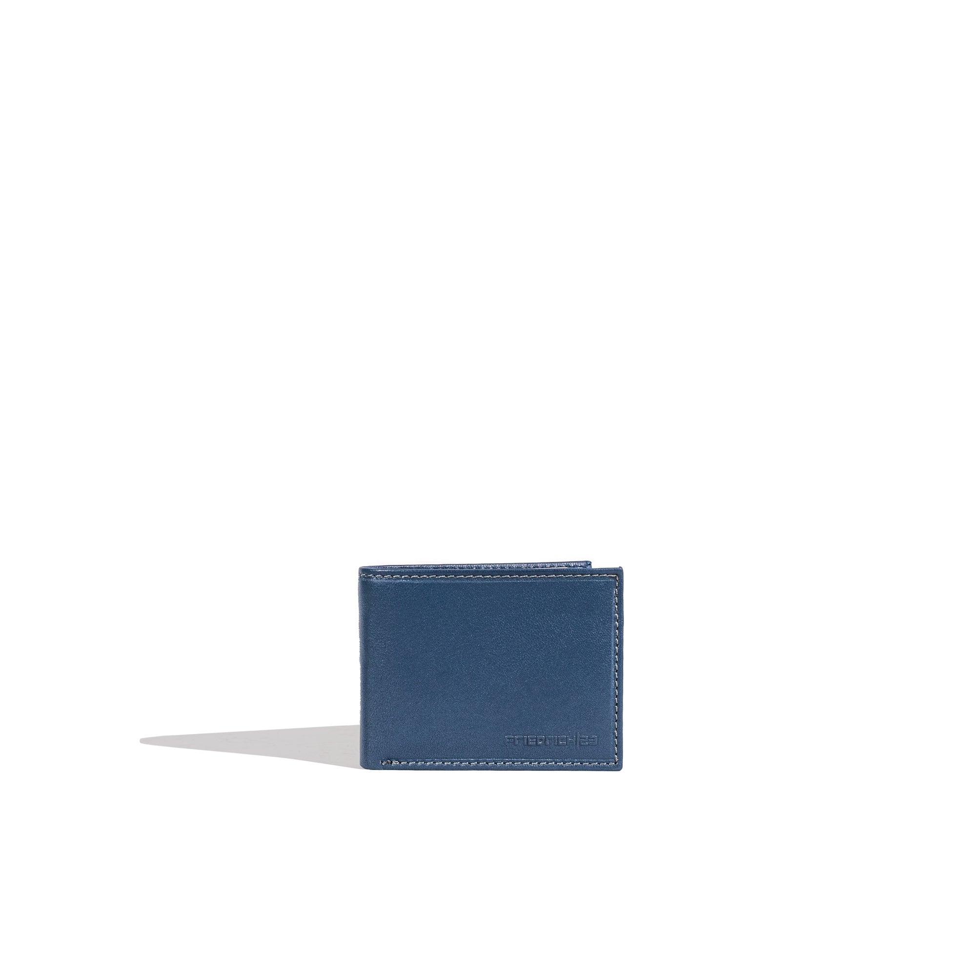 Friedrich 23 Redford Mini Geldbörse Leder RFID Blau