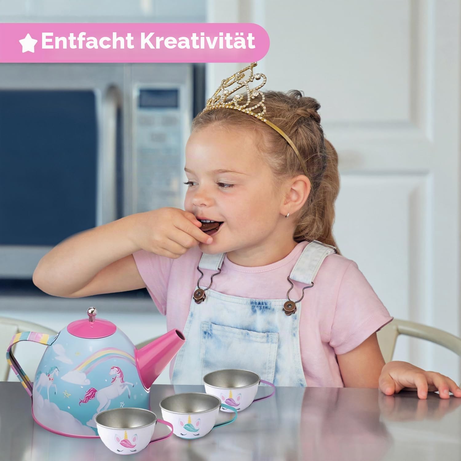 Jewelkeeper Tea Sets Teeservice Zinn 15-teilig Regenbogen Einhorn