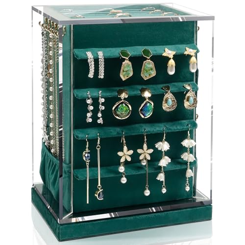 KAMIER Jewelry Stand Holders Schmuckkästchen Grün drehbar