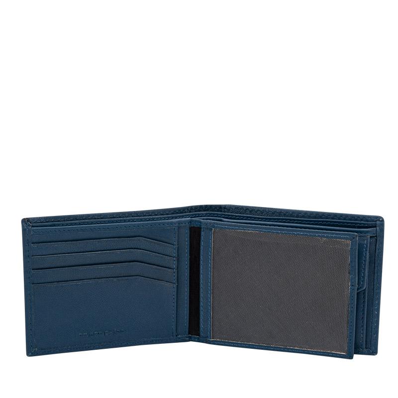 Friedrich 23 Redford Mini Geldbörse Blau Leder RFID