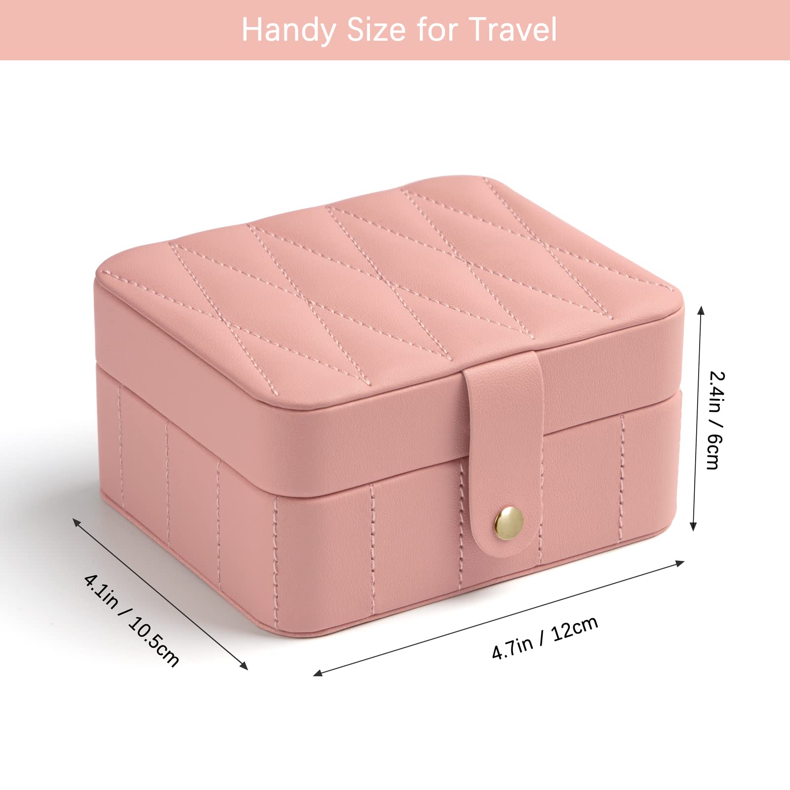 KAMIER Mini Jewelry Boxes Schmuckkästchen Rosa mit Spiegel