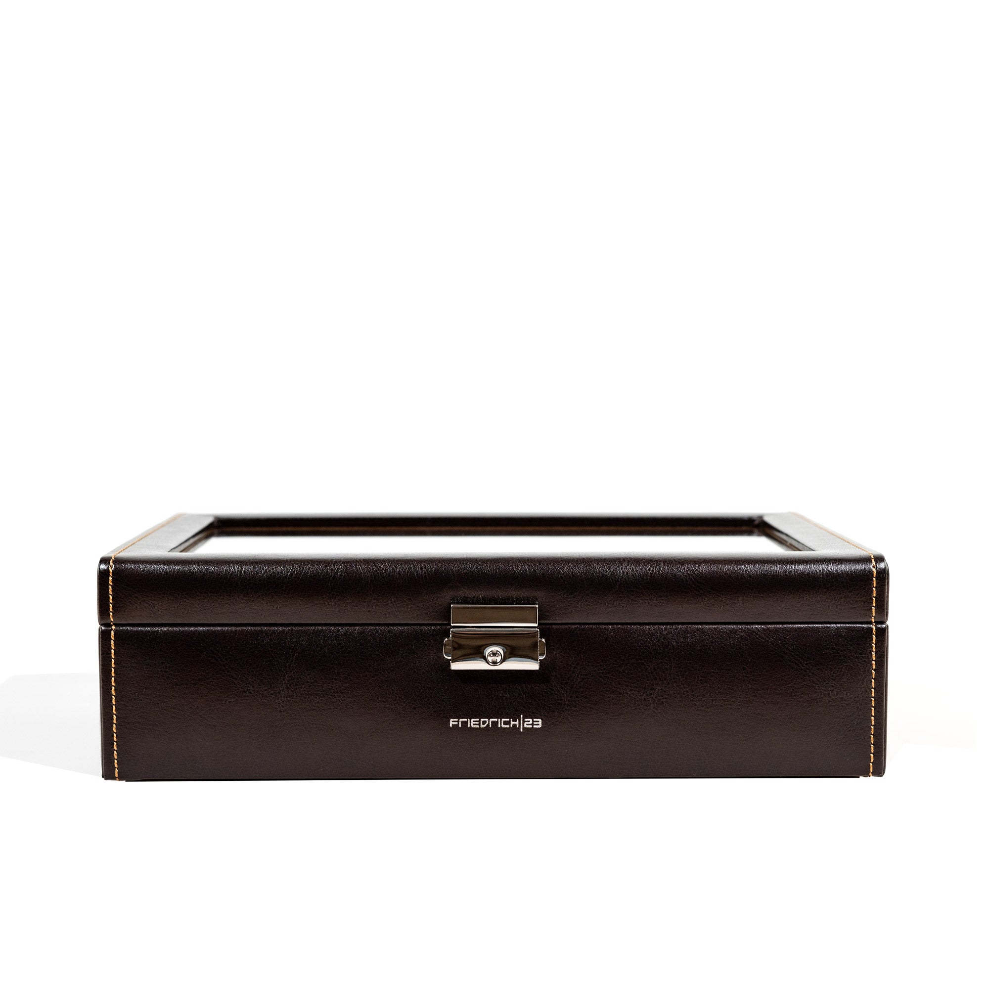 Friedrich 23 Bond Uhrenbox 10 Uhren Braun Glasdeckel