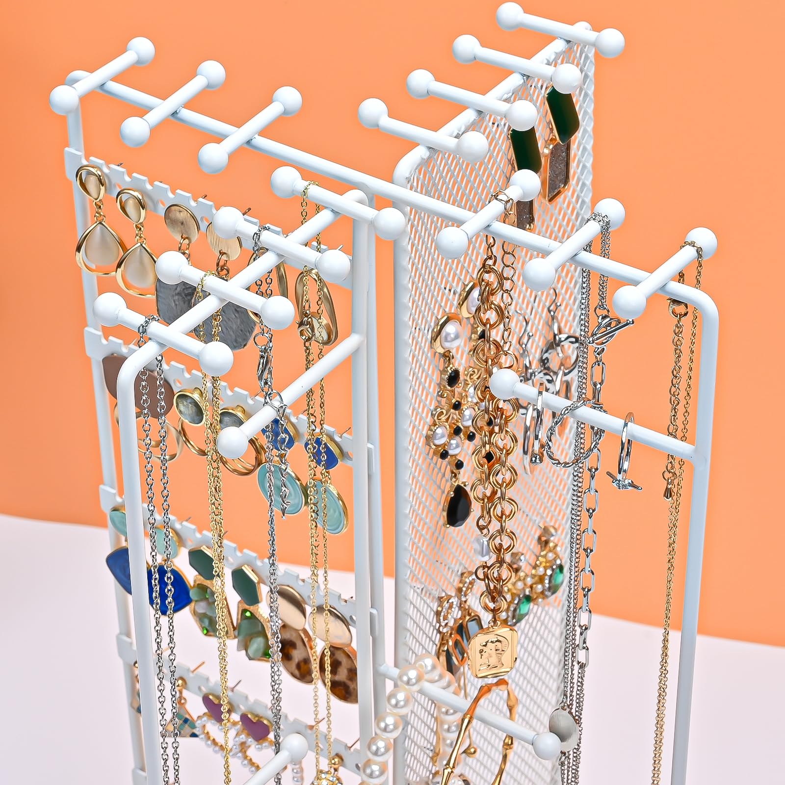 Lolalet Jewelry Stand Schmuckständer Drehbar Weiß 360 Grad