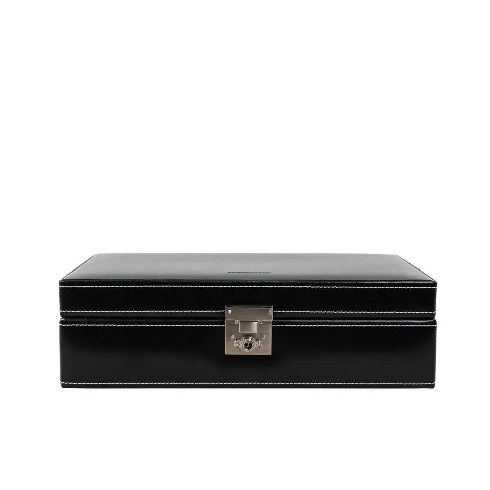 Friedrich 23 London Uhrenbox 10 Uhren Leder Schwarz abschließbar