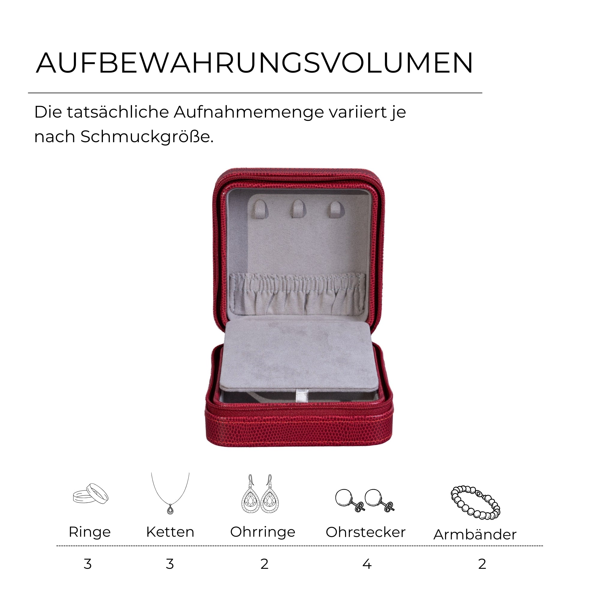 Friedrich 23 Milano Schmucketui Lizard-Optik mit Spiegel
