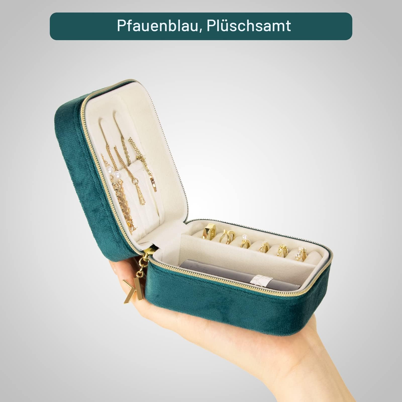 KAMIER Mini Jewelry Boxes Schmuckkästchen Samt Reise 10 cm