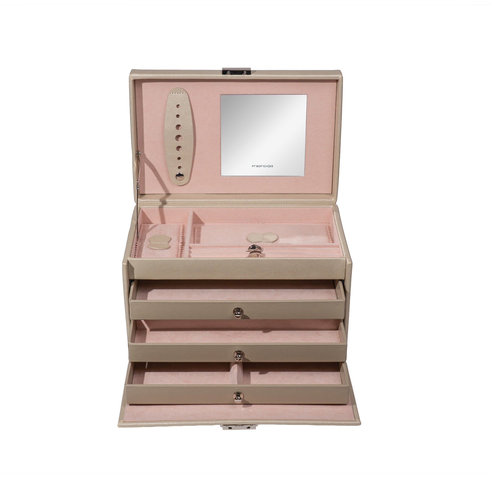 Friedrich 23 Classico Schmuckkasten Echt Leder Rosé Edition