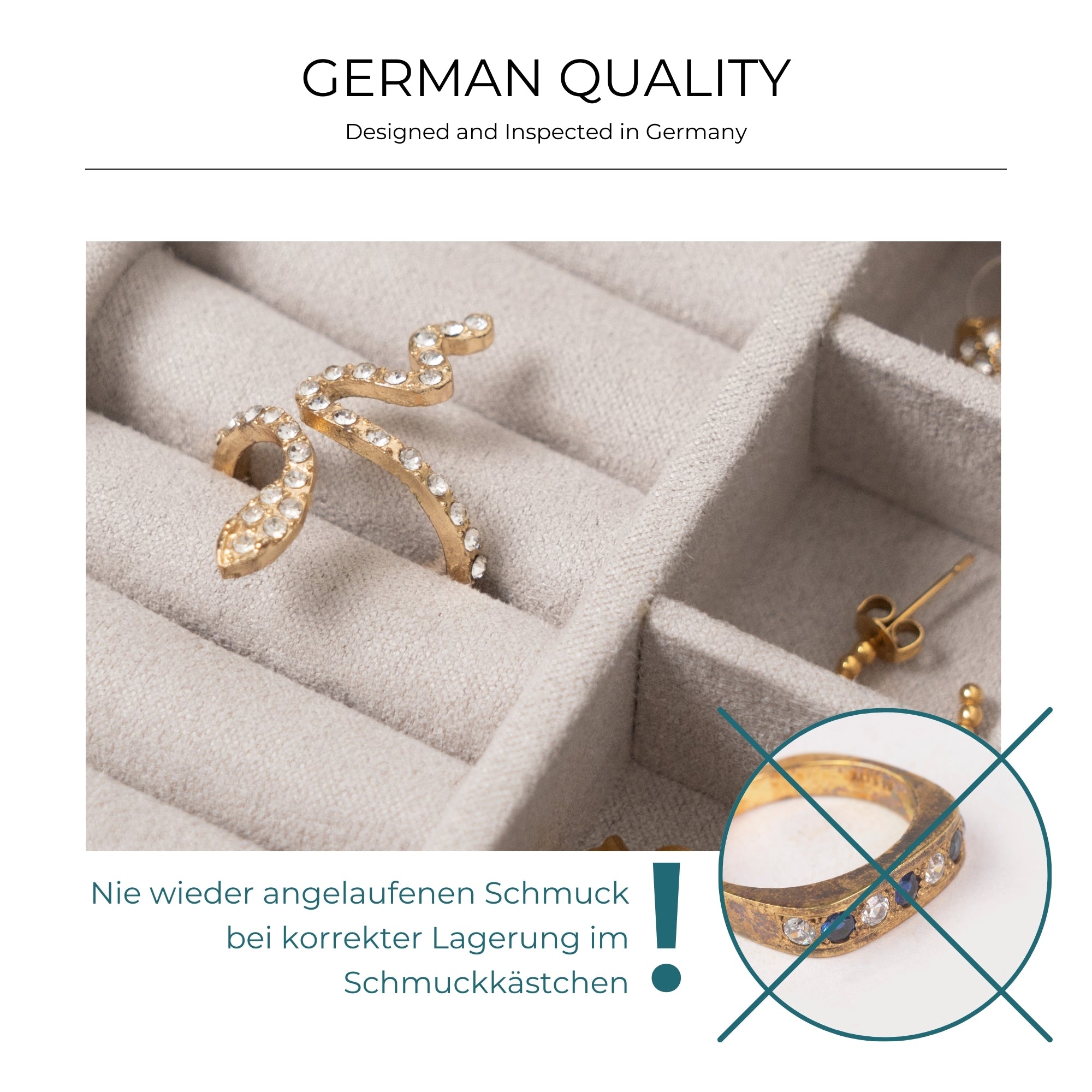 Friedrich 23 Milano Schmucketui Lizard-Optik mit Spiegel