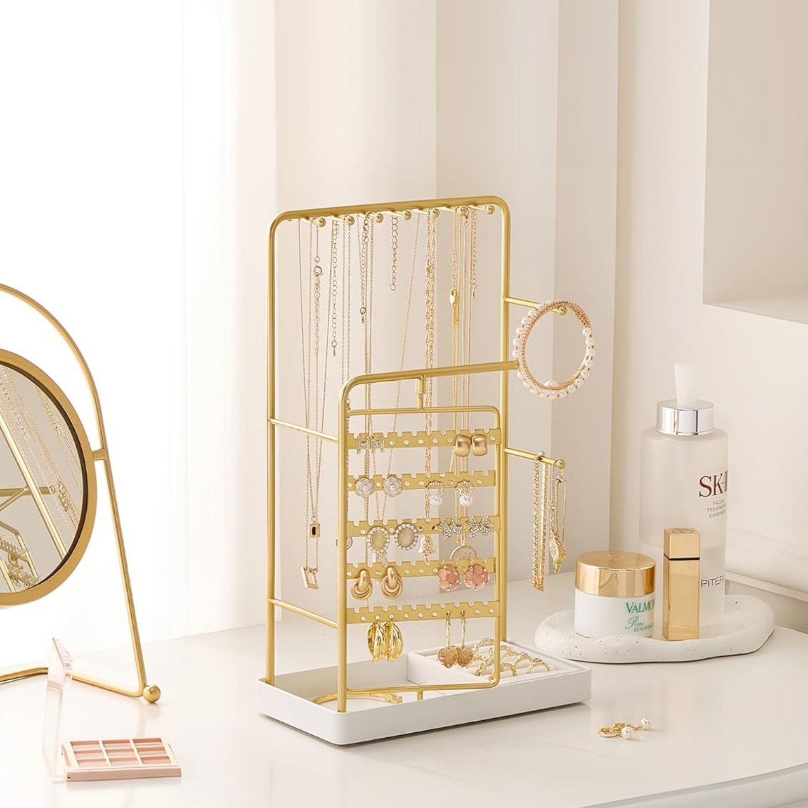 Lolalet Jewelry Stand Schmuckständer Gold 360 drehbar