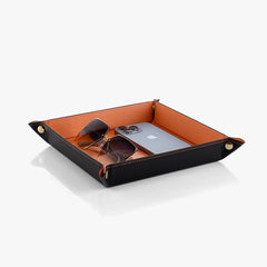 VLANDO His Essentials Leder Ablage Nachttisch Hellbraun