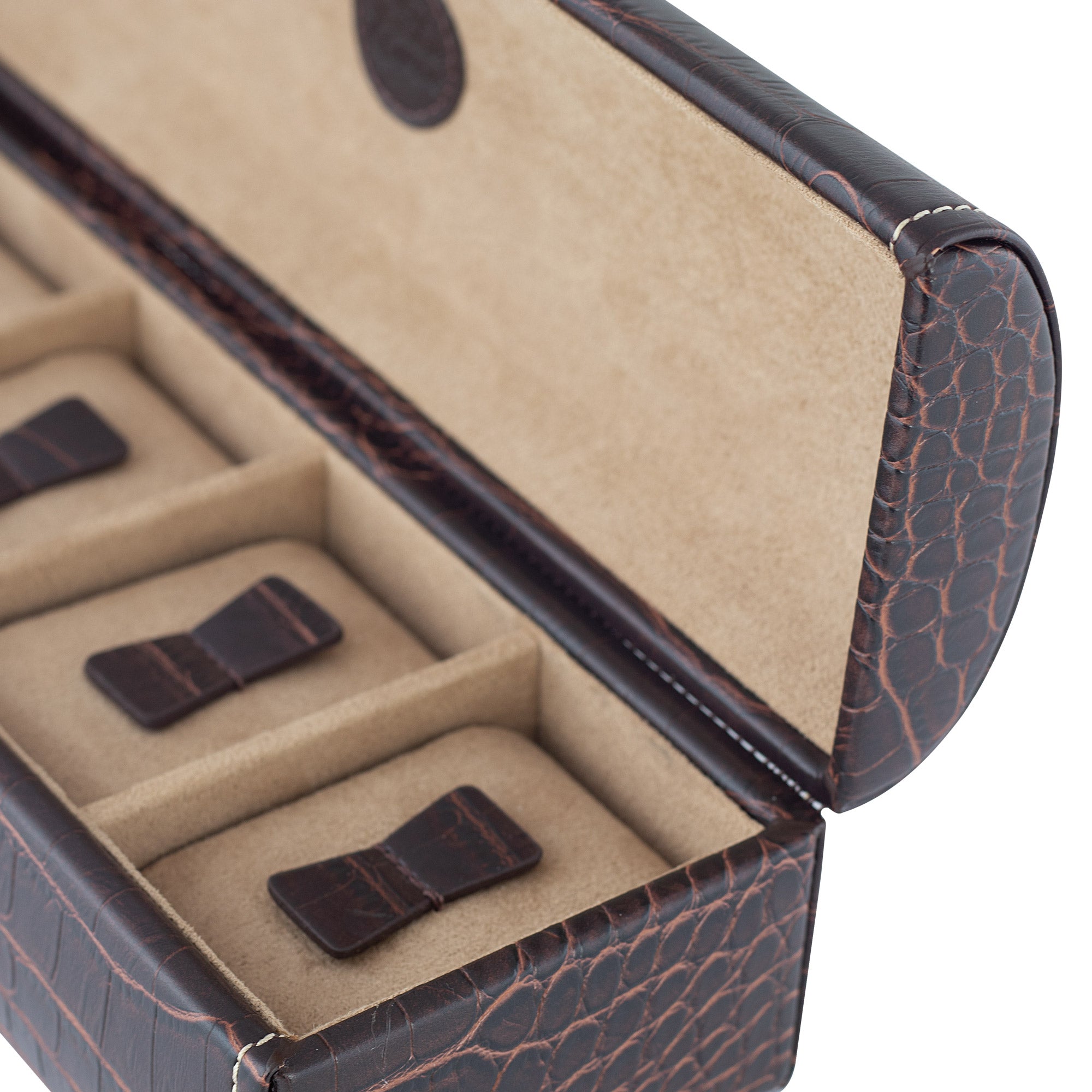 Friedrich 23 Le Croc Uhrenbox für 5 Uhren Braun Kroko-Optik
