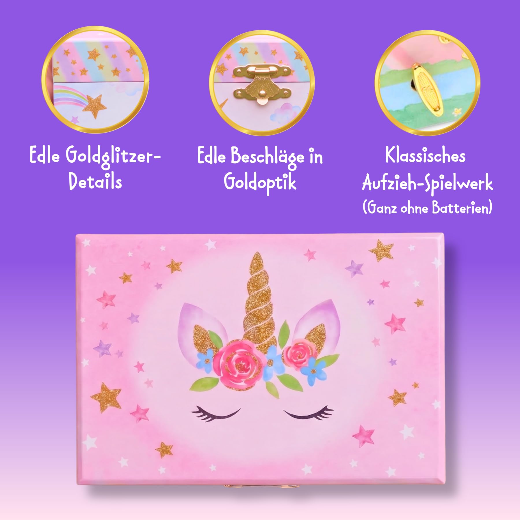 Jewelkeeper Unicorn Jewelry Boxes Musikbox Glitzer Einhorn