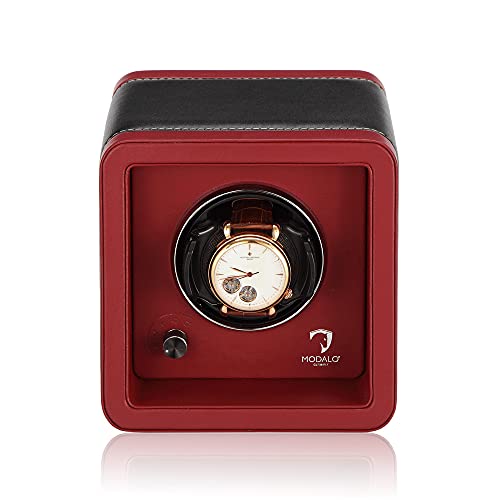 Modalo Saturn MV4 Uhrenbeweger 1 Uhr Rotes Leder Touch