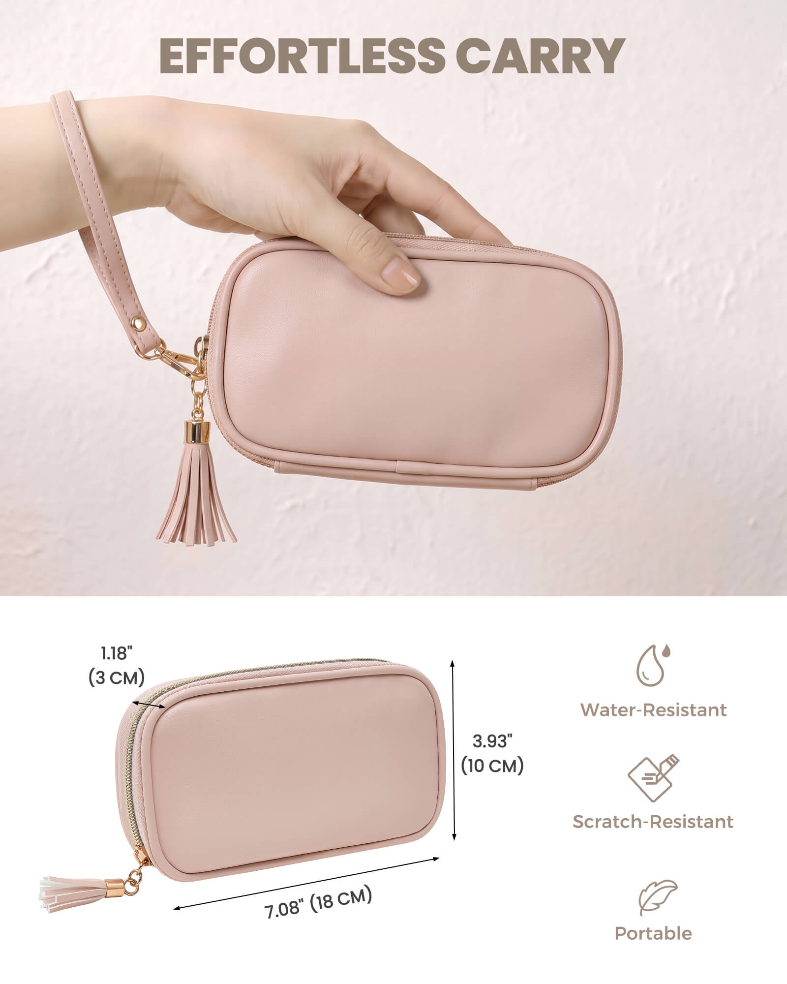 Lolalet Jewelry Box Schmucketui Rosa Slim PU-Leder