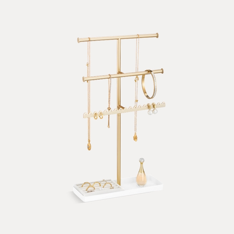 Lolalet Jewelry Stand Schmuckständer Gold 4 Etagen Metall