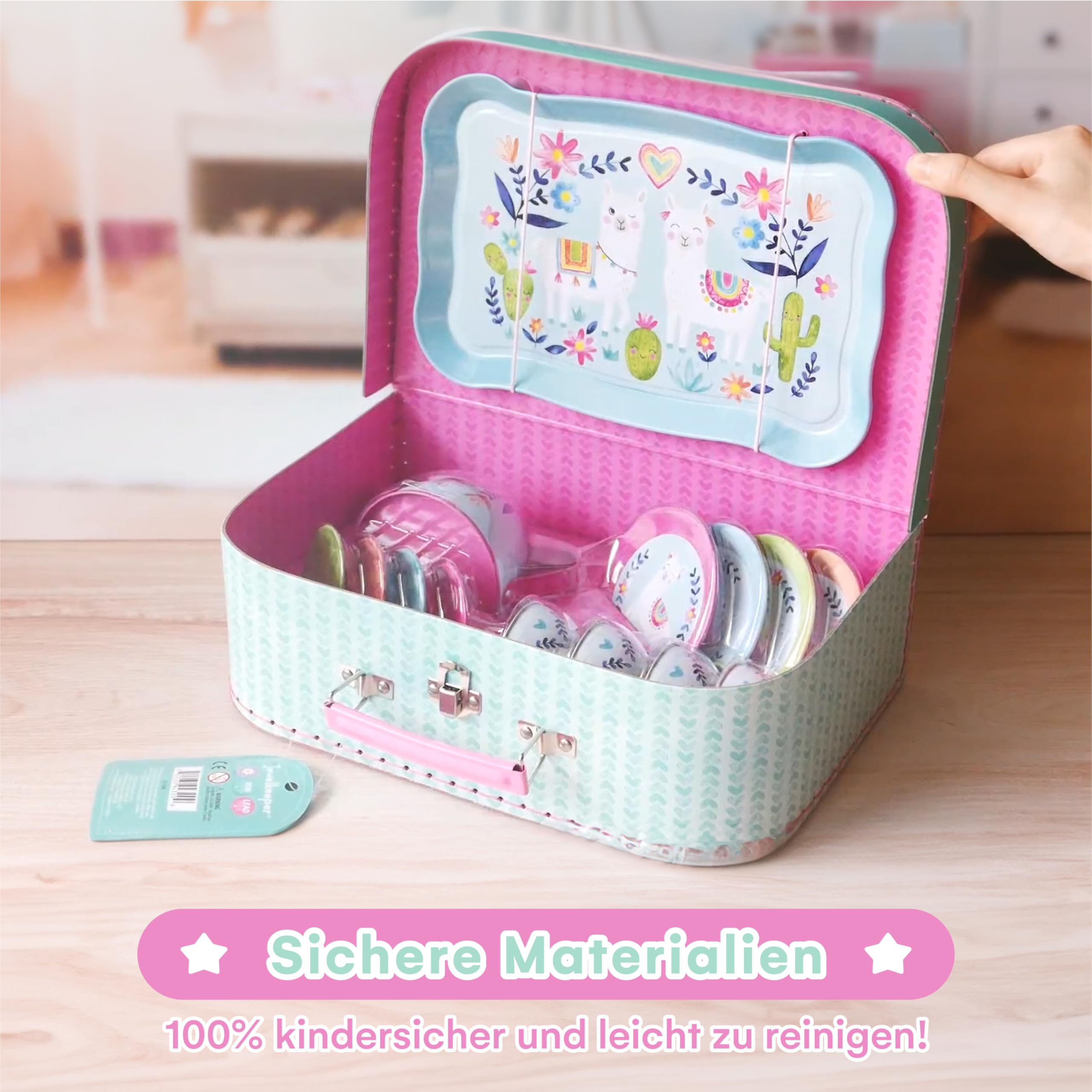 Jewelkeeper Tea Sets Teeservice Zinn 15tlg Lama Design Koffer