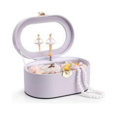 VLANDO Jewelry Music Boxes Schmuckkästchen rosa Ballerina Spiegel