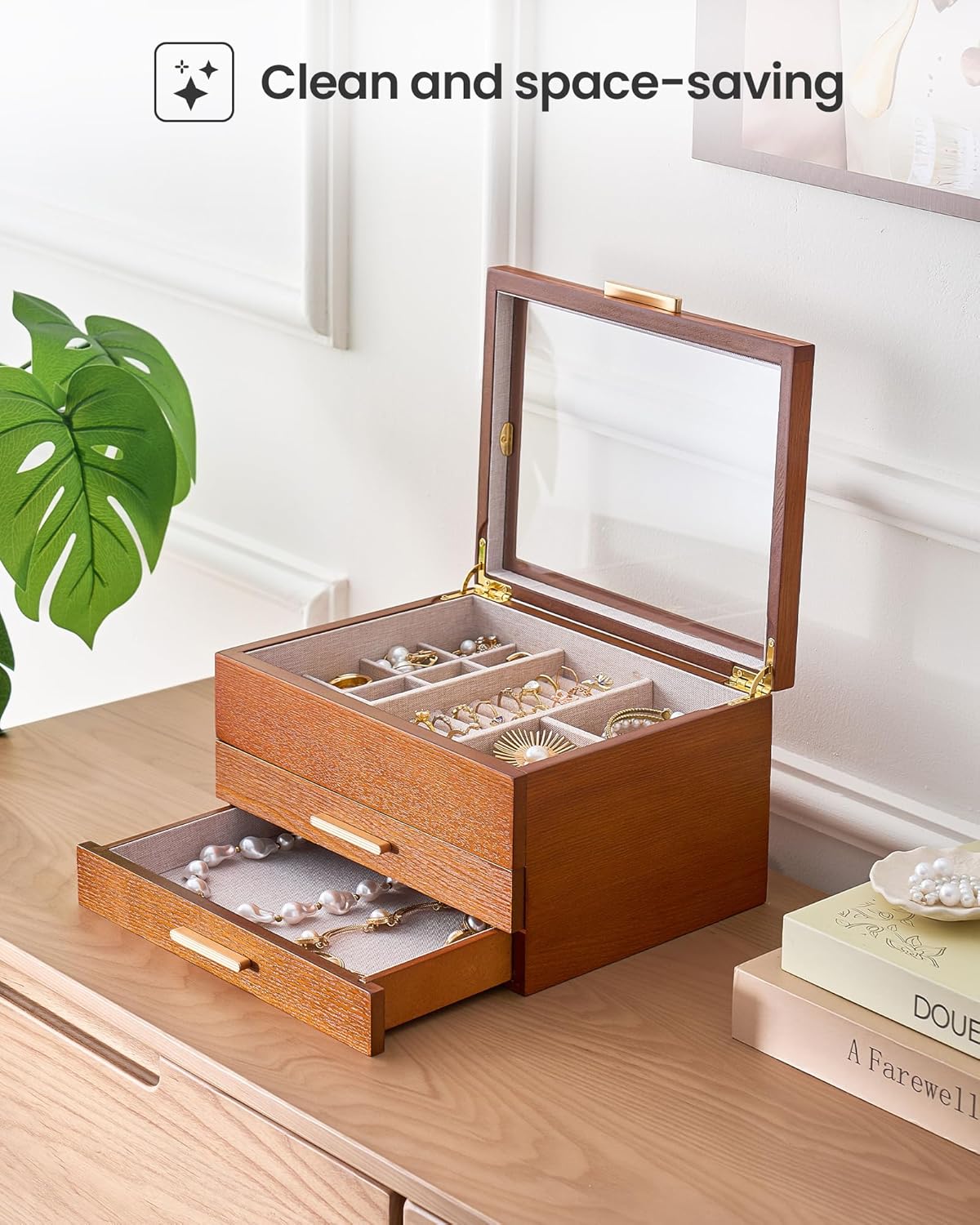 Lolalet Jewelry Box Schmuckkasten Kirsche 3 Schichten