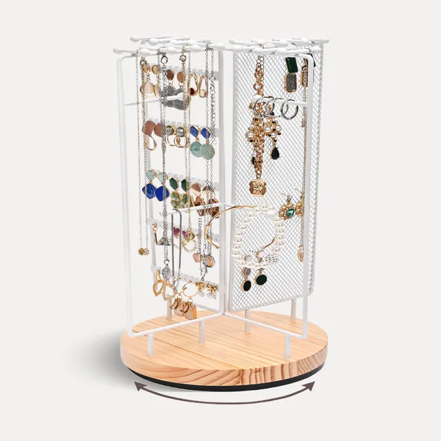 Lolalet Jewelry Stand Schmuckständer Drehbar Weiß 360 Grad