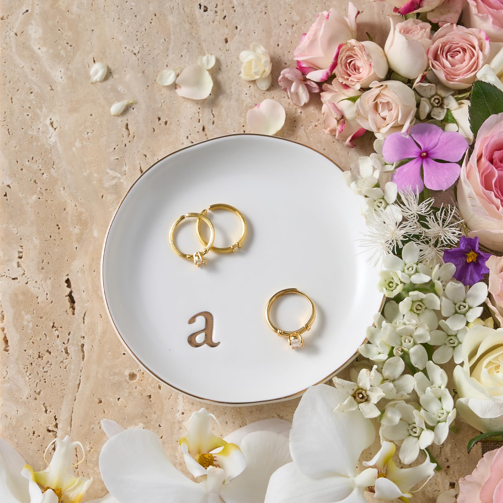 Lolalet Jewelry Tray Schmuckschale Keramik Buchstabe A