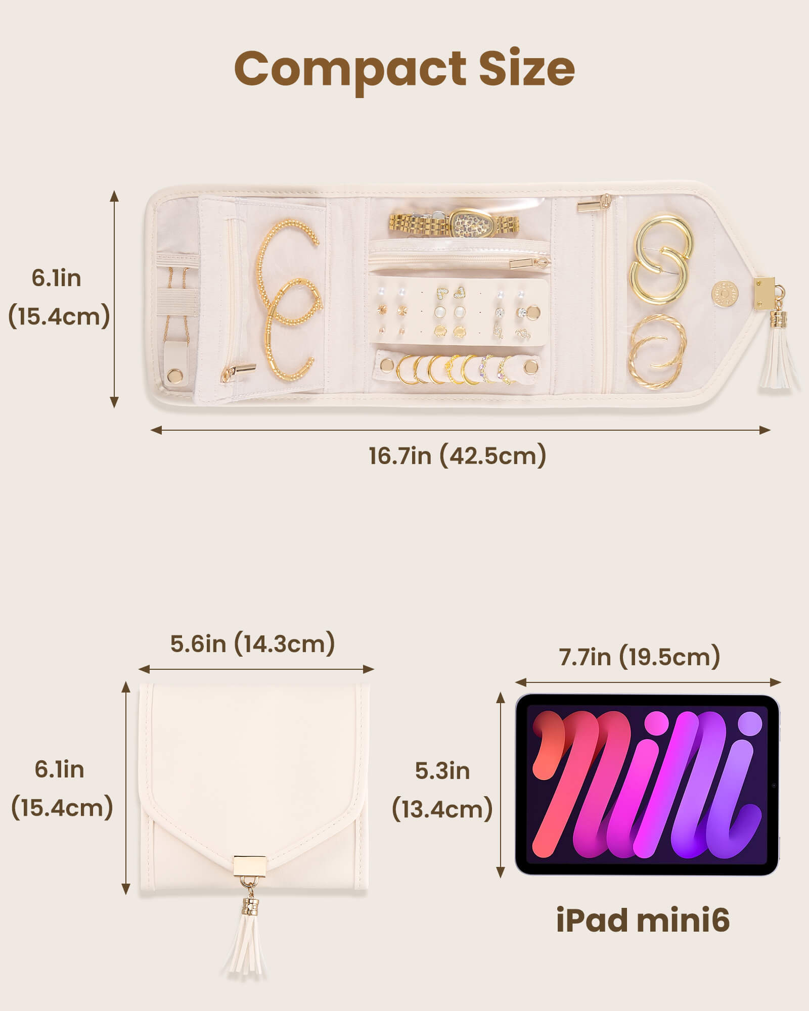 Lolalet Jewelry Box Schmucketui Beige Reise Leder